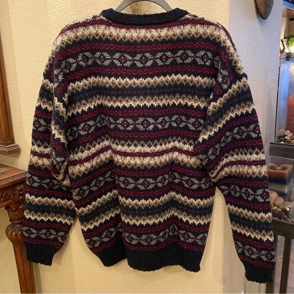 Vintage WOOLRICH Men Multicolor Wool Blend Grandpa Sweater Size XL